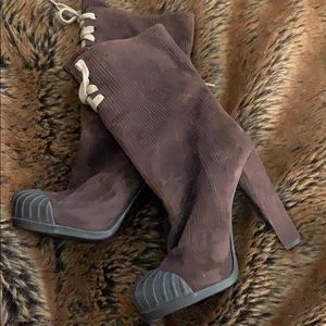 Fendi Brown Corduroy Boots